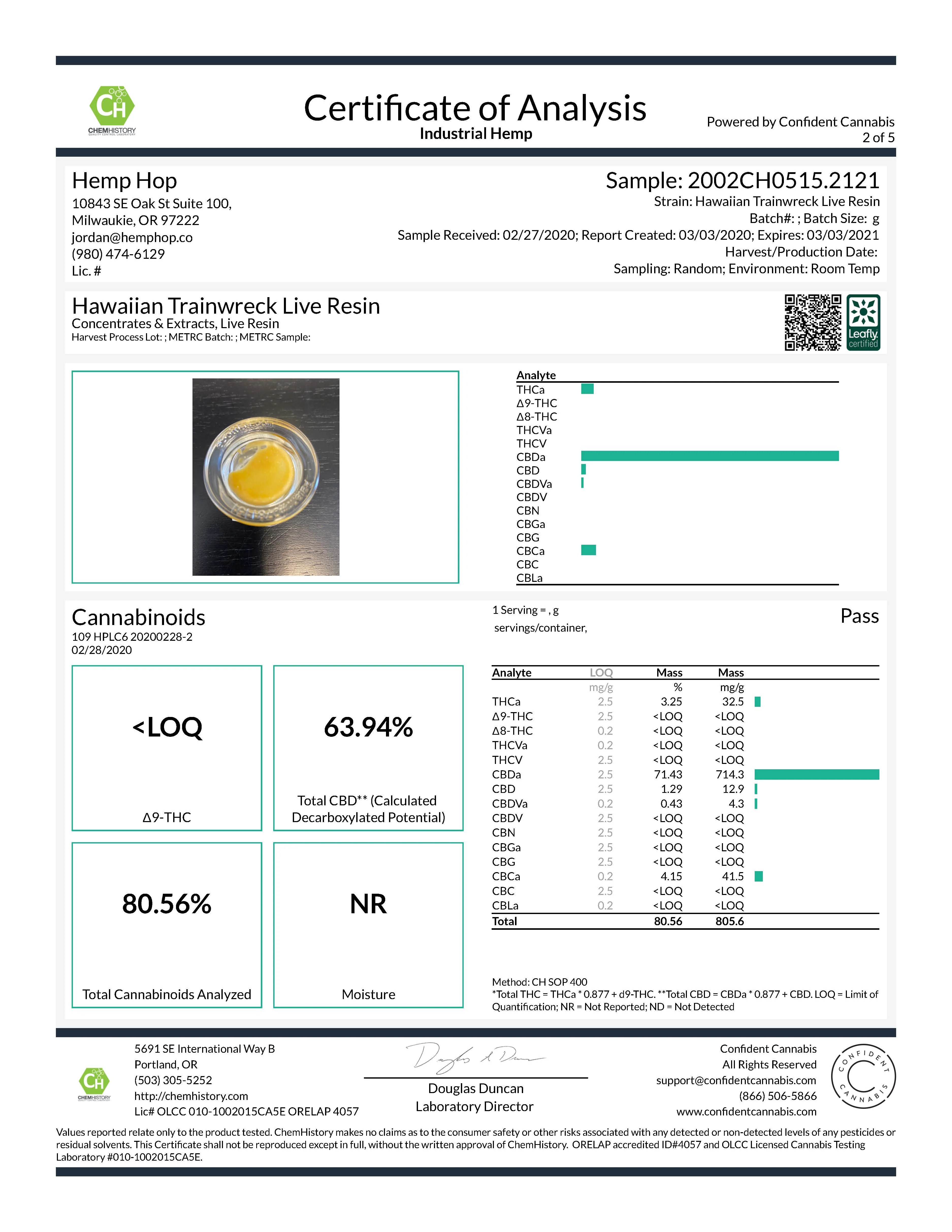 Hawaiian Trainwreck Live Resin - Image 3