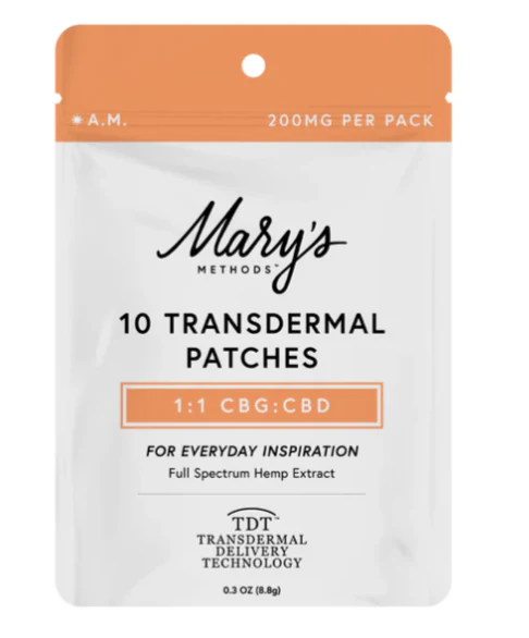 Mary’s Methods: A.M. Transdermal Patch 10mg CBD + 10mg CBG
